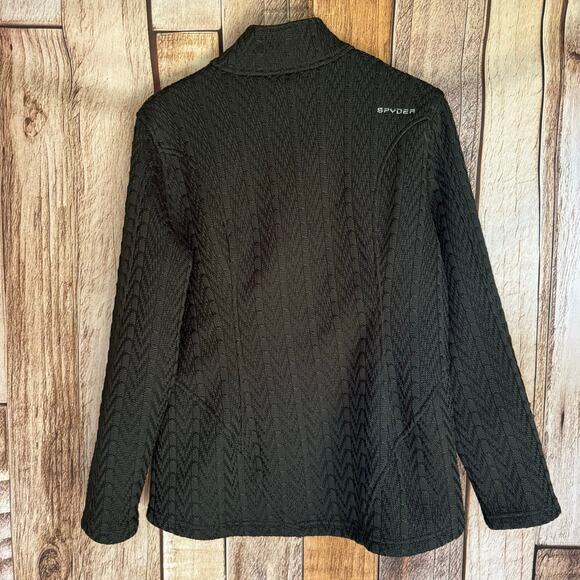 Spyder Sweater Fleece Full Zip Jacket Black Outdoor Ski Athleisure Men's XL - Picture 2 of 9